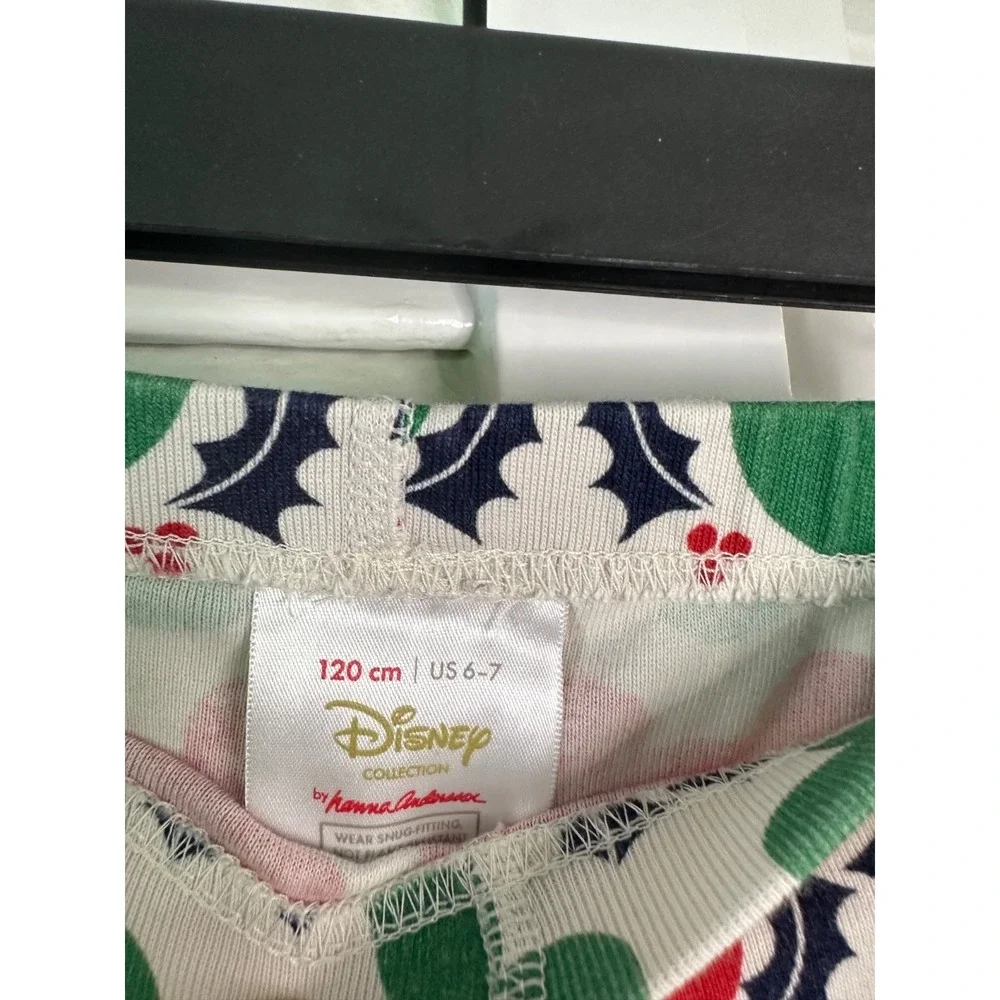 Hanna Andersson Size 120 6-7 Disney Holiday Mickey Mouse Organic Pajamas LJs